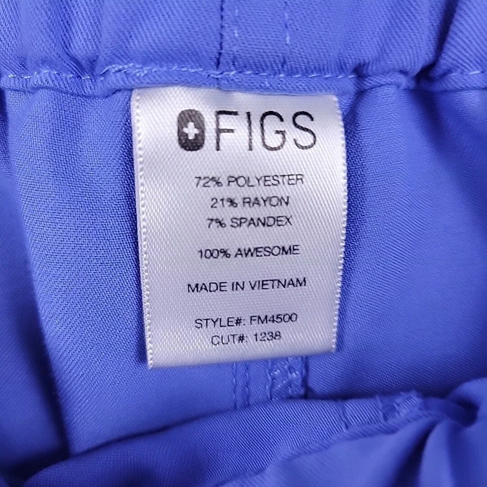 FIGS Pisco Scrub Pants Men's M Short‎ Blue Drawstring Medical Dental Vet Comfort